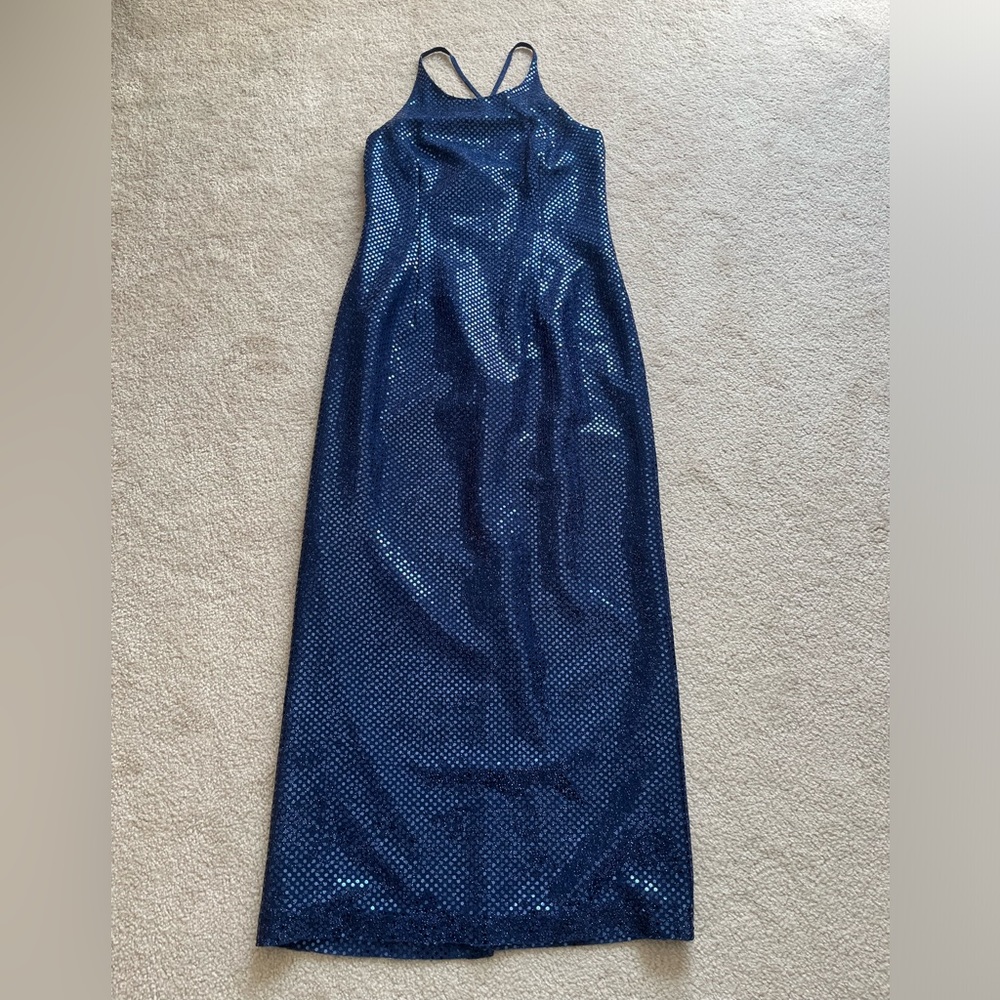 💜 HOST PICK 💜 Lori Ann Petite Blue Sequin Gown